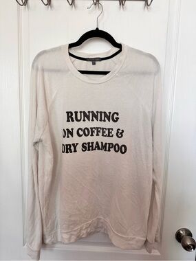 PJ Salvage Cream Long Sleeve Tee with Black Slogan